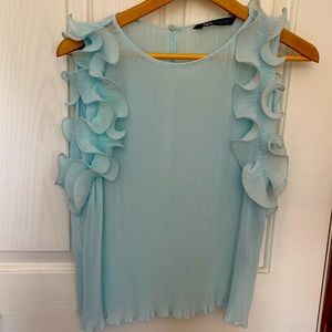 Zara light blue blouse